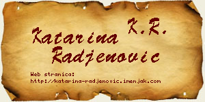 Katarina Rađenović vizit kartica